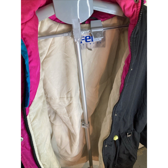 Vintage Women’s Fera Skiwear Snow Jacket Size 16 Neon Pink Blue Green Winter - Picture 10 of 16